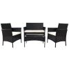4 Piece Outdoor Patio Furniture Sets Outdoor Wickerr Rattan Chairs Loveseat With Soft Cushion And Glass Table Outdoor Indoor Use Backyard Porch Garden