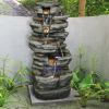 32.6Inches Rock Water Fountain With Led Lights