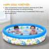 48X10In Inflatable Swimming Pool Blow Up Family Pool For 2 Kids Foldable Swim Ball Pool Center