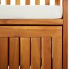 Storage Bench With Cushion 66.9" Solid Wood Acacia