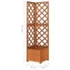 Corner Trellis Planter 15.7"X15.7"X59" Solid Fir Wood