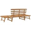 Patio Bench 2-In-1 74.8" Solid Acacia Wood