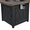 32 In. Square Metal Outdoor Fire Pit Table With Steel Lid, Table Top In Brown, Only For Pick Up