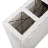 Garden Raised Bed With 4 Pots Poly Rattan White