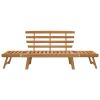Patio Bench 2-In-1 74.8" Solid Acacia Wood