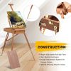 Tripod Folding French Wooden Easel With Sketch Box