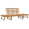 Patio Bench 2-In-1 74.8" Solid Acacia Wood