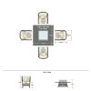 Turnbury Outdoor 5 Piece Patio Wicker Gas Fire Pit Set Square Table With Arm Chairs By Direct Wicker