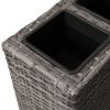 Garden Raised Bed With 4 Pots 2 Pcs Poly Rattan Gray
