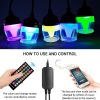 32Ft Outdoor String Lights Rgb Led Smart Patio Lights With 12 Colors Waterproof Shatterproof;  25 Dimming Modes;  Music Control