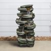 30.7Inches Outdoor Water Fountain With Led Lights