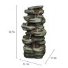 30.7Inches Outdoor Water Fountain With Led Lights