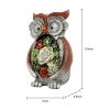 Garden Statue Owl Figurines; Solar Powered Resin Animal Sculpture With 5 Led Lights For Patio; Lawn;  Garden Decor