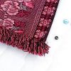 [Flower In Mythology - Dark Red] Jacquard Weave Blanket / Tapestry (59.1 By 86.7 Inches)