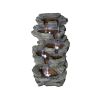 24Inches Rock Outdoor Waterfall Fountain With Led Lights For Garden Decor