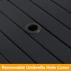Outdoor Wicker Umbrella Side Table Patio Rattan Stand Table With Umbrella Hole