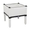 2Pcs Rectangle Raised Elevated Garden Flower Bed Plant Box Vegetable Planter Herb White