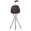 Hold 286.6 Lbs Cane With Seat Combo Aluminum Alloy Portable Led Folding Walking Stick Chair Height Adjustable Heavy Duty Thick Stool Handy Unisex For