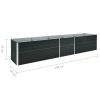 Garden Raised Bed Galvanized Steel 157.5"X31.5"X17.7" Anthracite