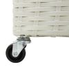 Garden Raised Bed With 4 Pots 31.5"X8.7"X31.1" Poly Rattan White