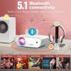 Mooka Native 1080P Projector With Wifi And Bluetooth, 8500L Fhd Movie Projector For Outdoor, Hi-Fi Speaker, Zoom, Sleep Timer, Bag, Support 300" Scree
