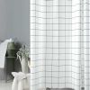 White Checkered Peva Bathroom Shower Curtain Waterproof Shower Curtain Bathroom Decoration, 71X71Inch