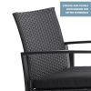 3 Pieces Patio Set Outdoor Wicker Patio Furniture Sets Modern Set Rattan Chair Conversation Sets With Coffee Table For Yard And Bistro (Black)