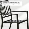 Outdoor Dining Chairs Set Of 4 Stacking Patio Metal Arm Chairs For Garden, Yard, Lawn