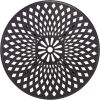 42" X 42" Round Outdoor Patio Dining Table, Powder-Coated Cast Aluminum Frame With Umbrella Hole Metal Rust-Free Furniture For Lawn Garden Backyard, D