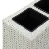 Garden Raised Bed With 4 Pots 31.5"X8.7"X31.1" Poly Rattan White