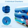 Inflatable Swimming Pool For Family, 100" X 71" X 22" Full-Sized Inflatable Kiddie Pools, Electric Pump Included, Lounge Pool For Baby Toddlers Kids A