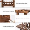 Rolling Plant Stand Shelf Indoor - 6 Tier Wood Plant Pots Shelves Tiered Flower Rack Holder Stand With Detachable Wheels For Multiple Plants Outdoor G