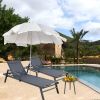 3 Pcs  Patio Chaise Lounges Set With Side Table Outdoor Adjustable Reclining Lounge Chairs With Wheels 330Lbs Capacity