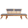 2-In-1 Garden Daybed With Cushion 74.8" Solid Acacia Wood