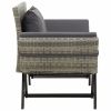 Garden Bench With Cushions 69.3" Gray Poly Rattan