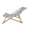 Populus Wood Sling Chair Blue Stripe Broad  Dark Blue Strip