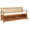 Storage Bench With Cushion 66.9" Solid Acacia Wood