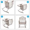 Outdoor Rocking Chair Black Wrought Iron Porch Patio Rocker Metal Extra Wide