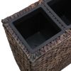 Garden Raised Bed With 4 Pots Water Hyacinth Brown
