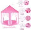 Outdoor Indoor Portable Folding Princess Castle Tent Kids Children Funny Play Fairy House Kids Play Tent (Warm Led Star Lights)  Rt
