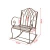 Outdoor Rocking Chair Black Wrought Iron Porch Patio Rocker Metal Extra Wide