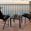 Meooem Outdoor Indoor Small Square Metal Patio Side/End Tables, Metal Patio Coffee Bistro Garden Side Table, Weather Resistant Anti-Rust End Tables Fo