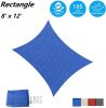 8' X 12' Sun Shade Sail Rectangle Canopy, Uv Block Awning Durable For Outdoor Patio Carport Garden Backyard Balcony, Blue