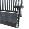 Front Porch Swing With Armrests, Wood Bench Swing With Hanging Chains,For Outdoor Patio ,Garden Yard, Porch, Backyard, Or Sunroom,Easy To Assemble,Bla