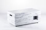 Outdoor 50; 000Btu Rectangle Propane Fire Pit Table;  Light Grey Concrete Style Finish Metal Gas Fire