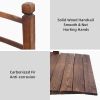 Garden Bridge, Classic Wooden Arch With Safety Rails Footbridge, Decorative Pond Landscaping, Backyard Creek Or Farm Xh