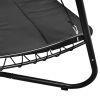 Outdoor Swing Hammock Bed With Canopy Textilene Cushion For Patio,  Backyard,Garden, Porch, Black