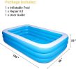 Inflatable Swimming Pool Full-Sized Above Ground Kid Family Outdoor Lounge Pool,100"X 66"X 23"