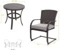 Sr 3 Piece Outdoor Patio Furniture Set Bistro Set 2 Wicker Chairs With Cushion And Coffee Table