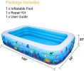 100"X 66"X 23" Inflatable Swimming Pool For Adult, Kids
